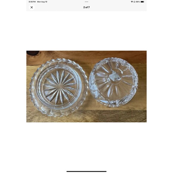 Crystal Cut Glass Butter/Cheese Dish Dome W/Lid - Picture 2 of 7